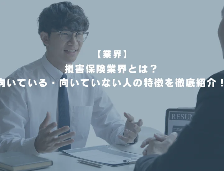 【業界研究】損害保険業界とは？向いている人・向いていない人の特徴や働く魅力を徹底紹介！